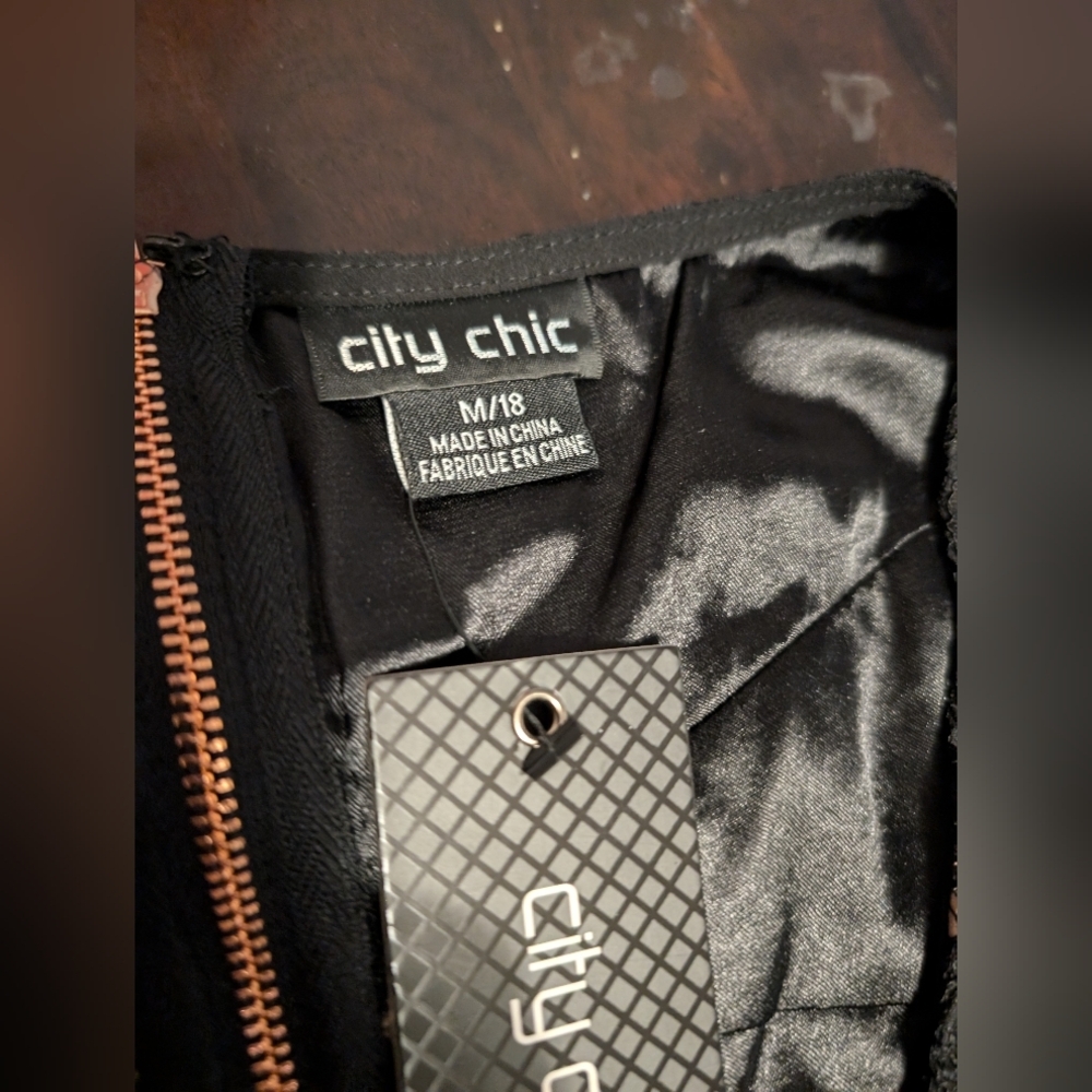 City Chic Black Lace Detail Cocktail/ Wedding Guest Dress. Women's 18 NWT - Picture 3 of 5
